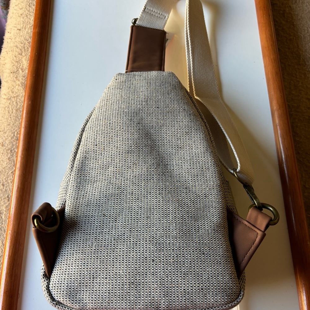 Rosetti Cream and Brown Sling Bag - Picture 4 of 13
